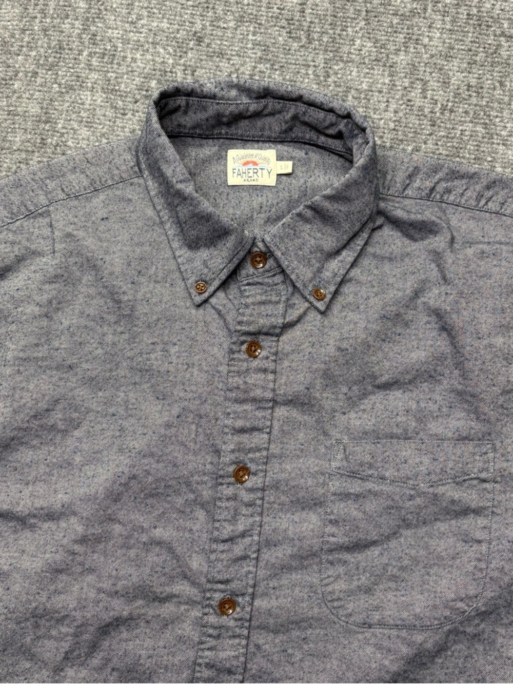 Faherty Shirt Mens XL Blue 100% Cotton Button Down Long Sleeve Casual